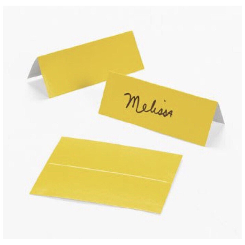 24 YELLOW Place‎ Cards Regular Size Card stock All Occasion Wedding Birthday